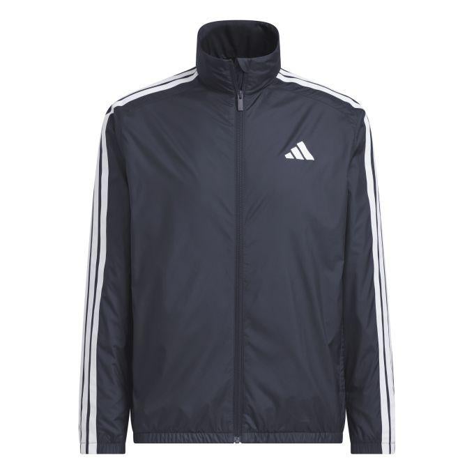 adidas ウィンドブレーカー三本ライン 黒ブルゾン adidas（アディダス） メンズ エッセンシャルズプラス 3ストライプ