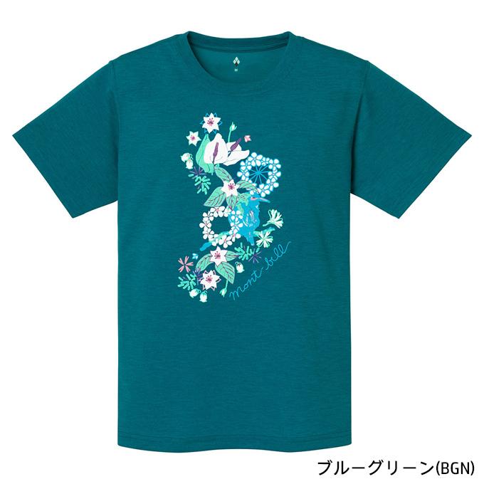 モンベル mont-bell Tシャツ WIC.T レディース 鳥と花 1114788